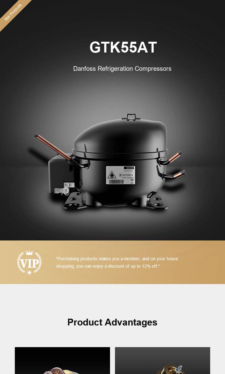 Danfoss Compressor GTK55AT, technical parameters pdf, structure diagram